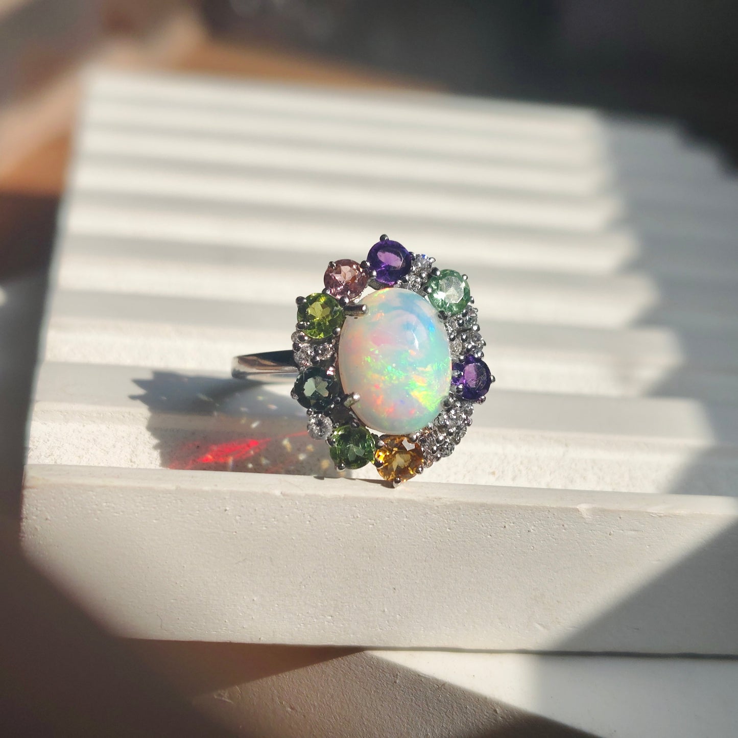 Sunburst Natural Opal Ring