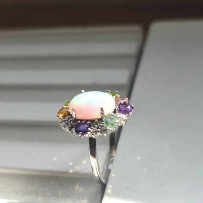Sunburst Natural Opal Ring