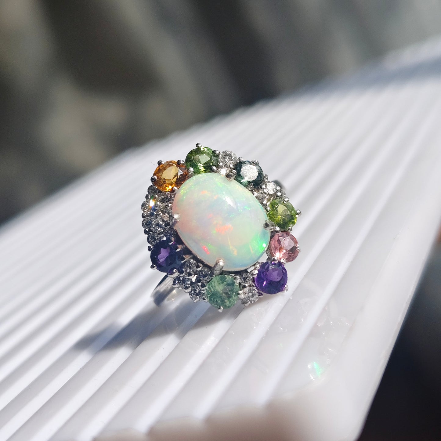 Sunburst Natural Opal Ring