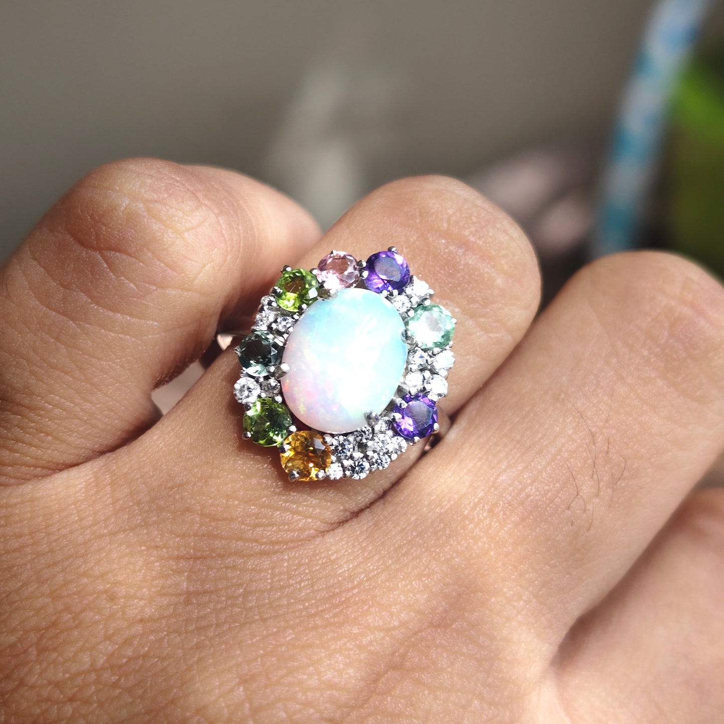 Sunburst Natural Opal Ring