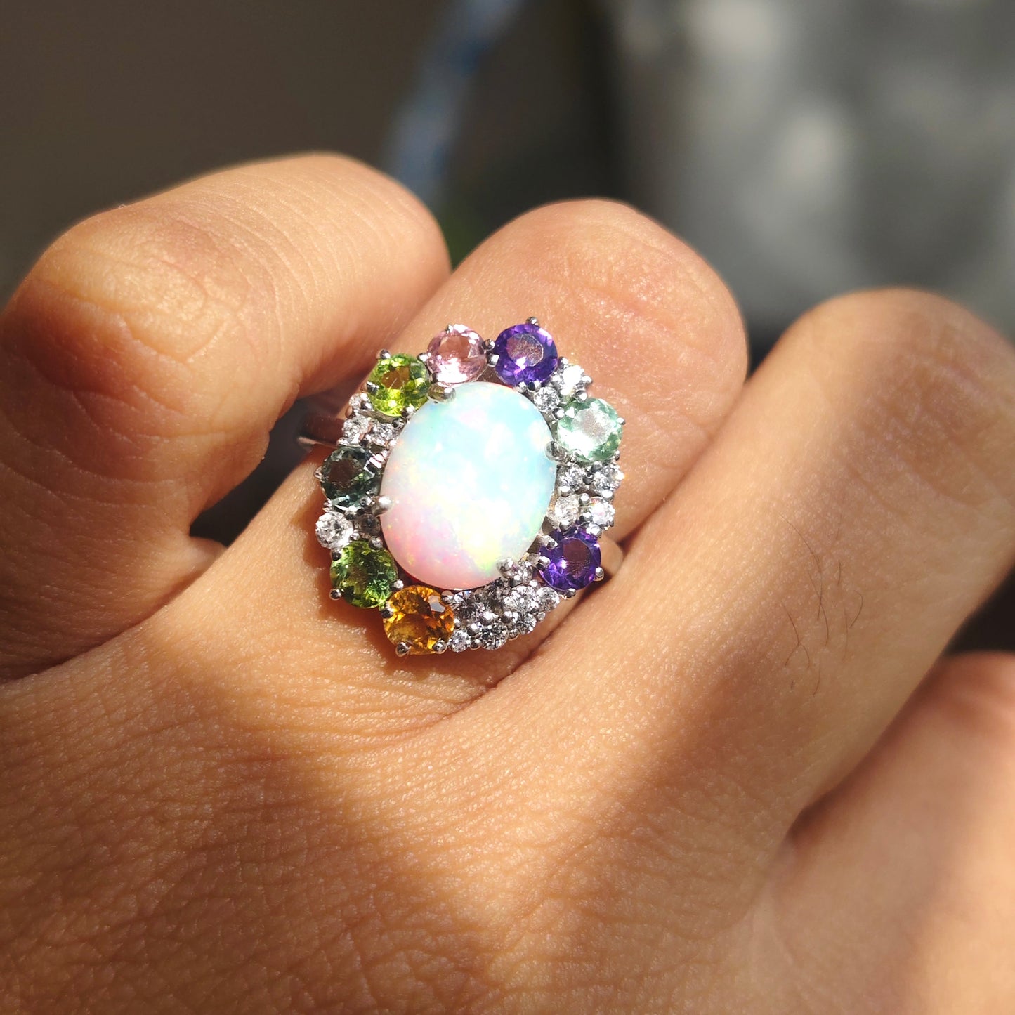 Sunburst Natural Opal Ring