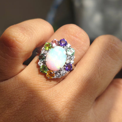 Sunburst Natural Opal Ring