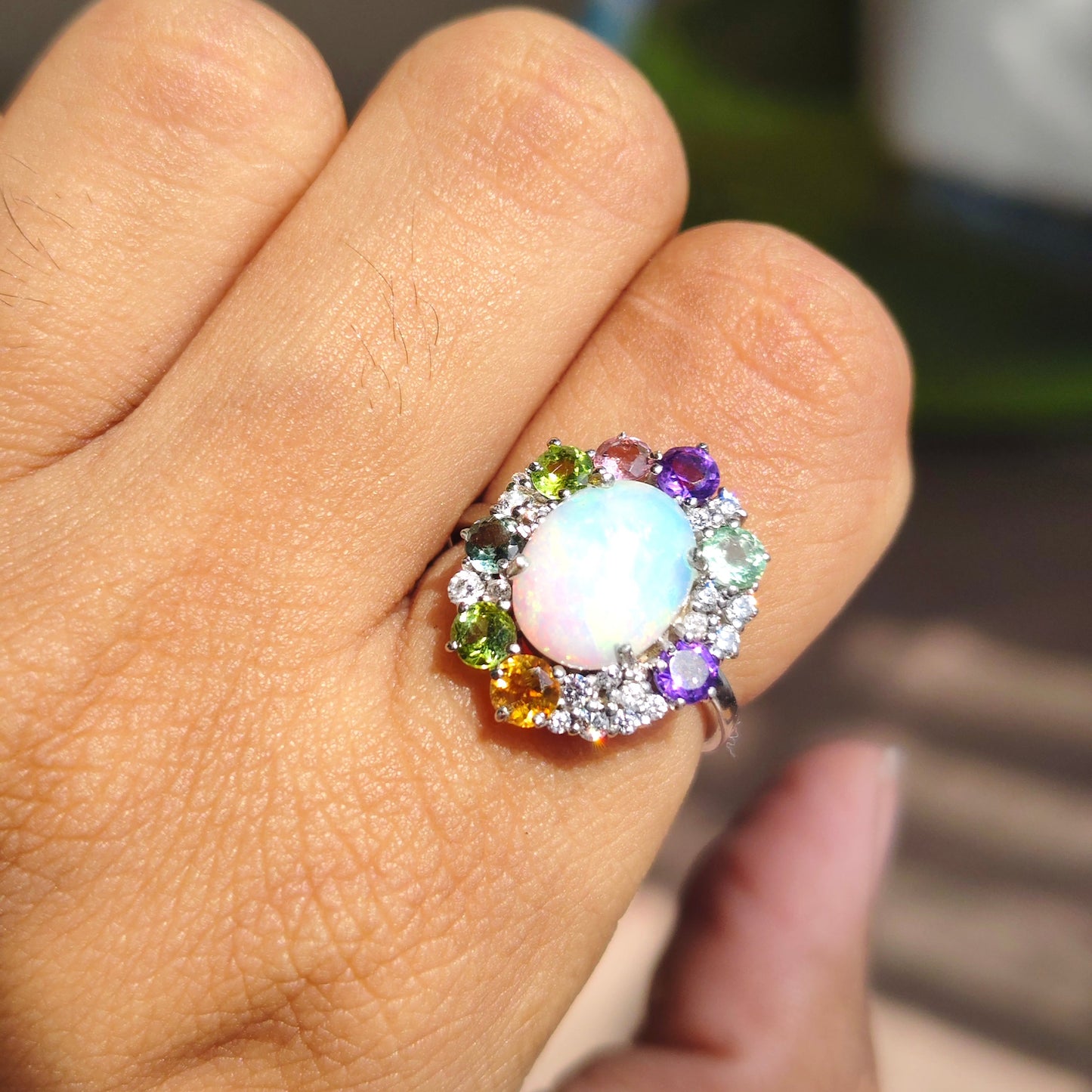 Sunburst Natural Opal Ring
