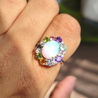 Sunburst Natural Opal Ring