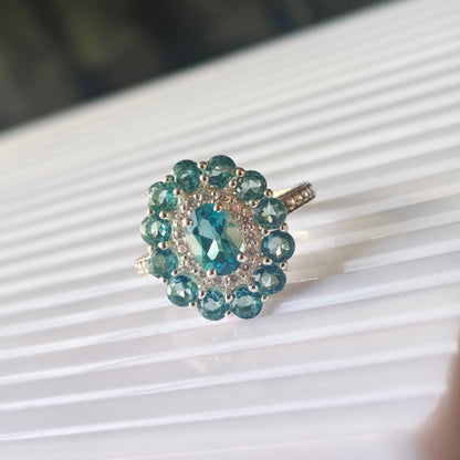 Bloom Grace Natural London Blue Topaz ring