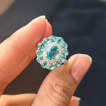 Bloom Grace Natural London Blue Topaz ring