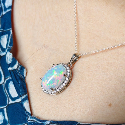 Blossom Natural Opal earrings and Pendant set