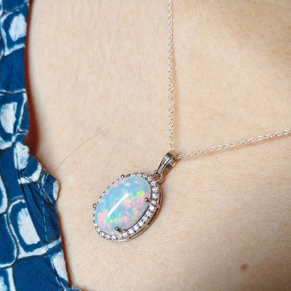 Blossom Natural Opal earrings and Pendant set