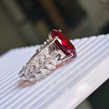 Crimson 7 carats Natural Garnet Ring