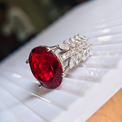 Crimson 7 carats Natural Garnet Ring