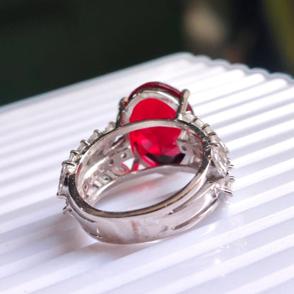 Crimson 7 carats Natural Garnet Ring