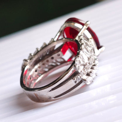Crimson 7 carats Natural Garnet Ring