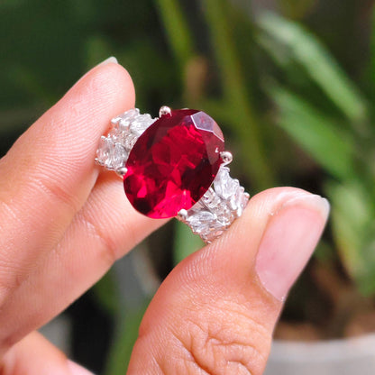 Crimson 7 carats Natural Garnet Ring