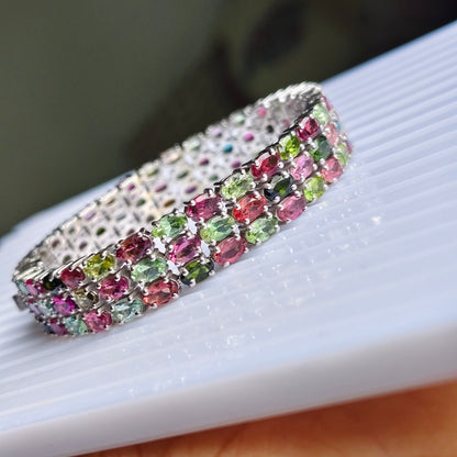 Heirloom Multi Tourmaline 925 silver Bracelet