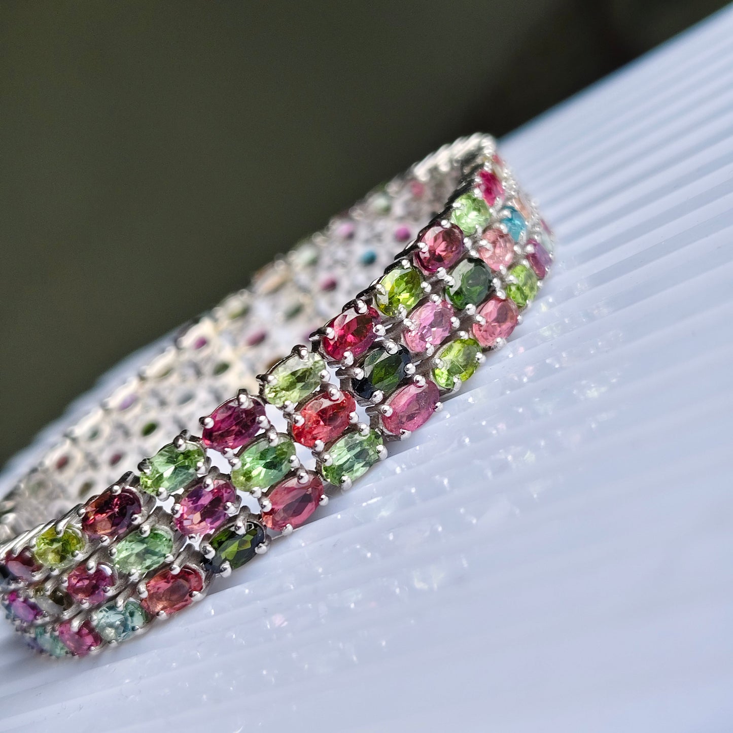 Heirloom Multi Tourmaline 925 silver Bracelet