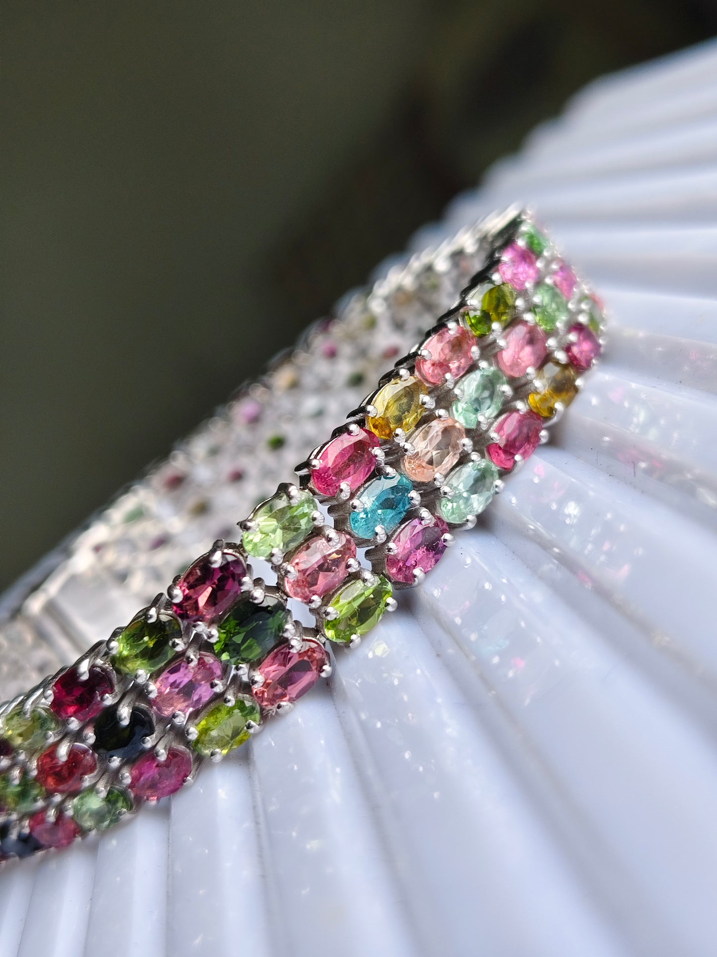 Heirloom Multi Tourmaline 925 silver Bracelet