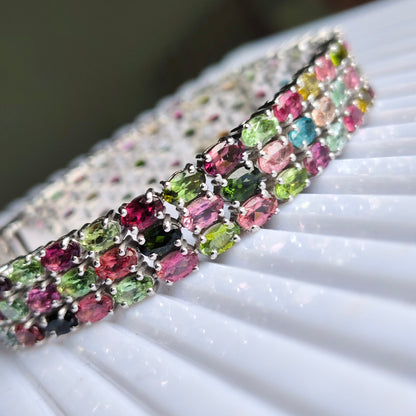 Heirloom Multi Tourmaline 925 silver Bracelet