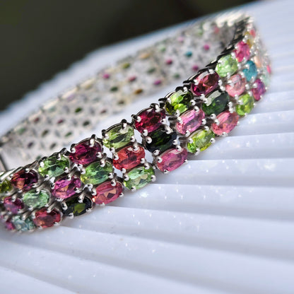 Heirloom Multi Tourmaline 925 silver Bracelet