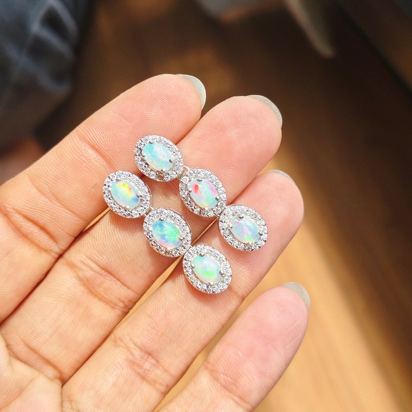 Royal Trellis Opal Earrings