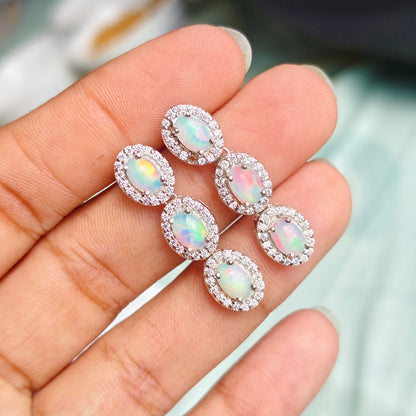 Royal Trellis Opal Earrings