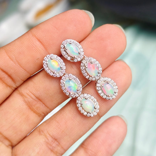 Royal Trellis Opal Earrings