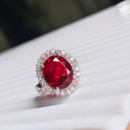 Oval statement Natural Garnet Ring