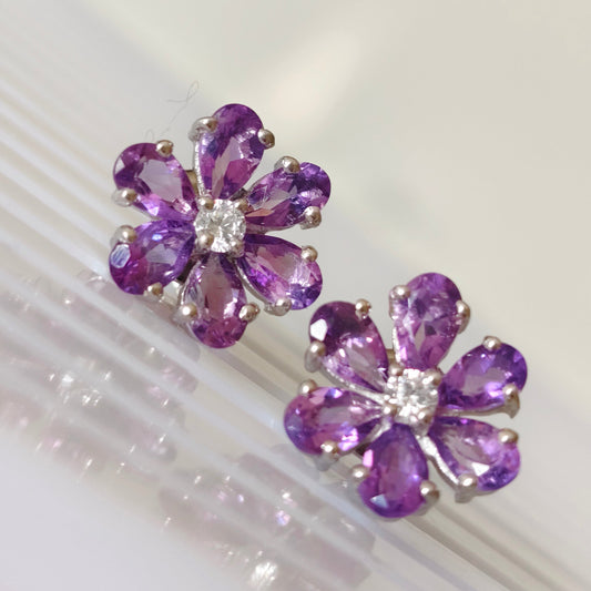Bloom Amethyst Studs