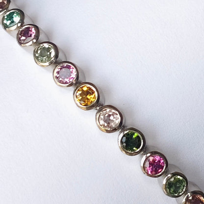 Color Blush Natural Gemstone Tennis Bracelet