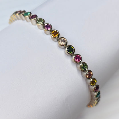 Color Blush Natural Gemstone Tennis Bracelet