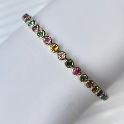 Color Blush Natural Gemstone Tennis Bracelet