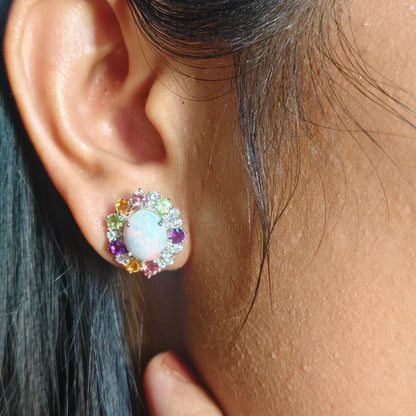 Sunburst Natural Opal and Tourmaline Set