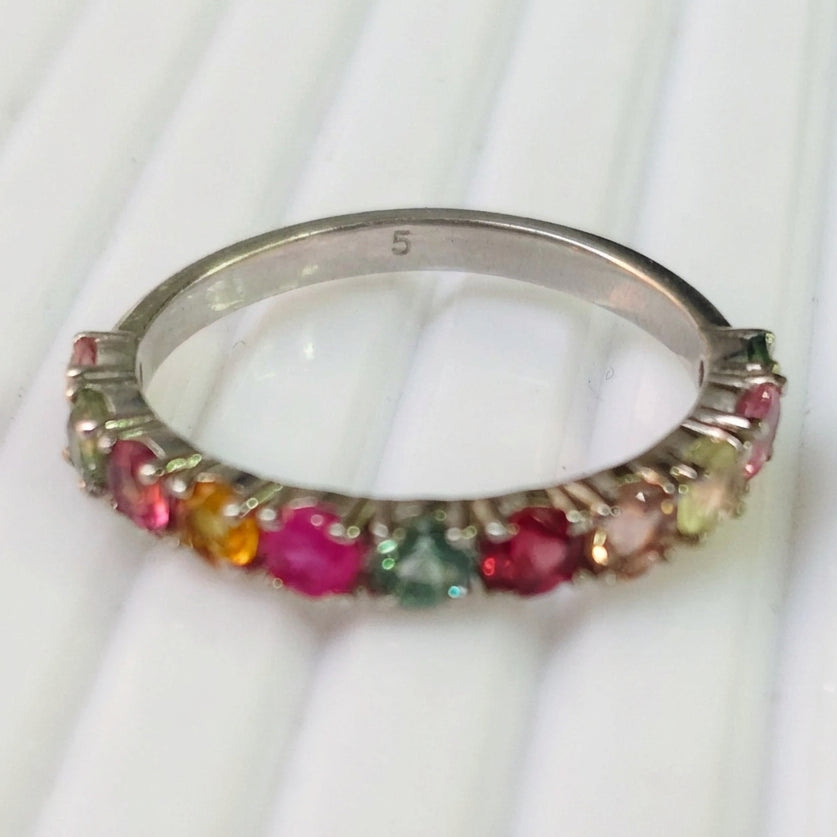 'Spectrum' Multi Tourmaline Ring Band