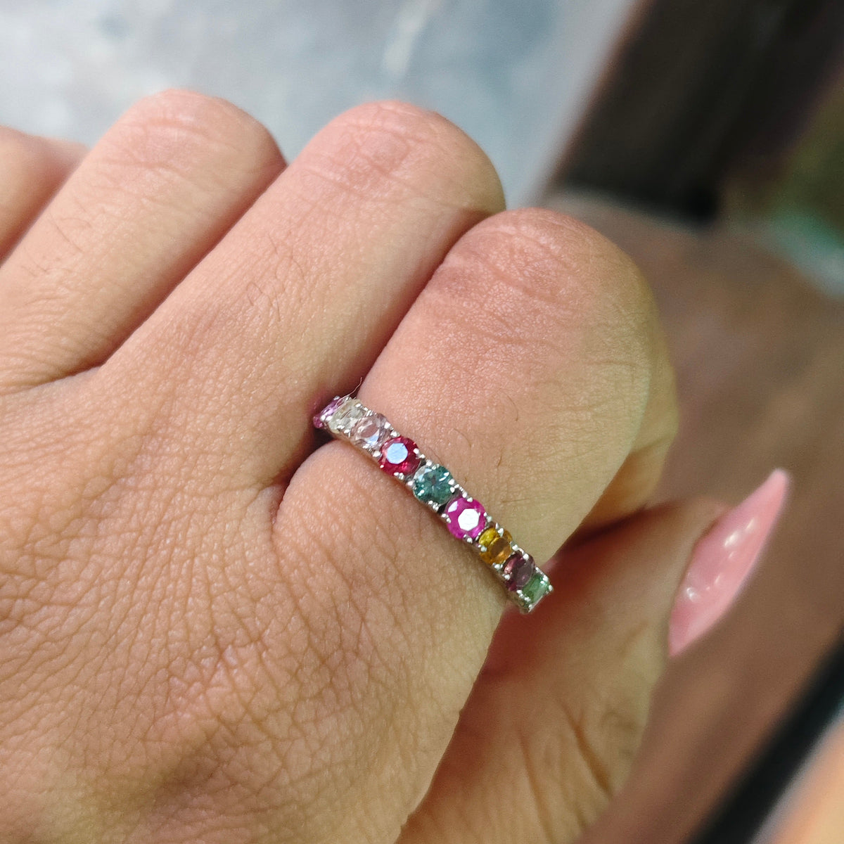 'Spectrum' Multi Tourmaline Ring Band