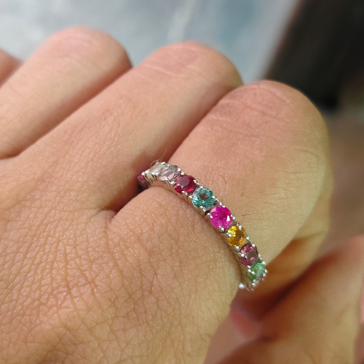 'Spectrum' Multi Tourmaline Ring Band
