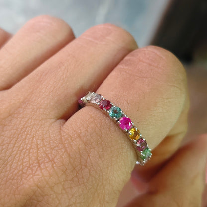 'Spectrum' Multi Tourmaline Ring Band