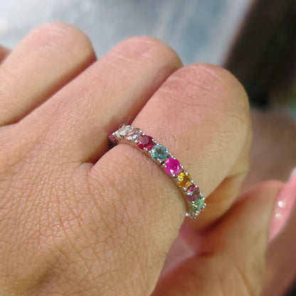 'Spectrum' Multi Tourmaline Ring Band