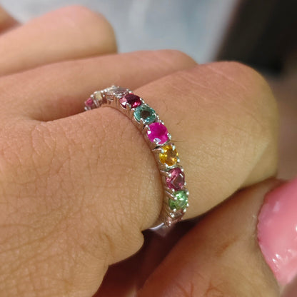 'Spectrum' Multi Tourmaline Ring Band