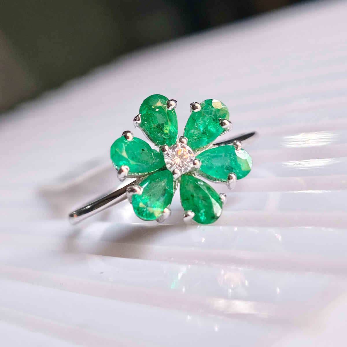 'Bloom' Emerald Ring