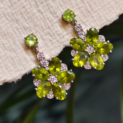 'Petal Poetry' Natural Peridot Earrings