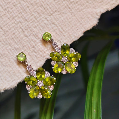 'Petal Poetry' Natural Peridot Earrings