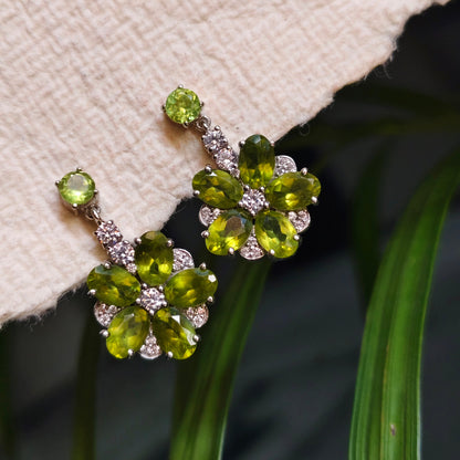 'Petal Poetry' Natural Peridot Earrings