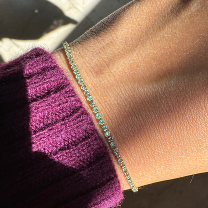 Emerald Micro Tennis Bracelet