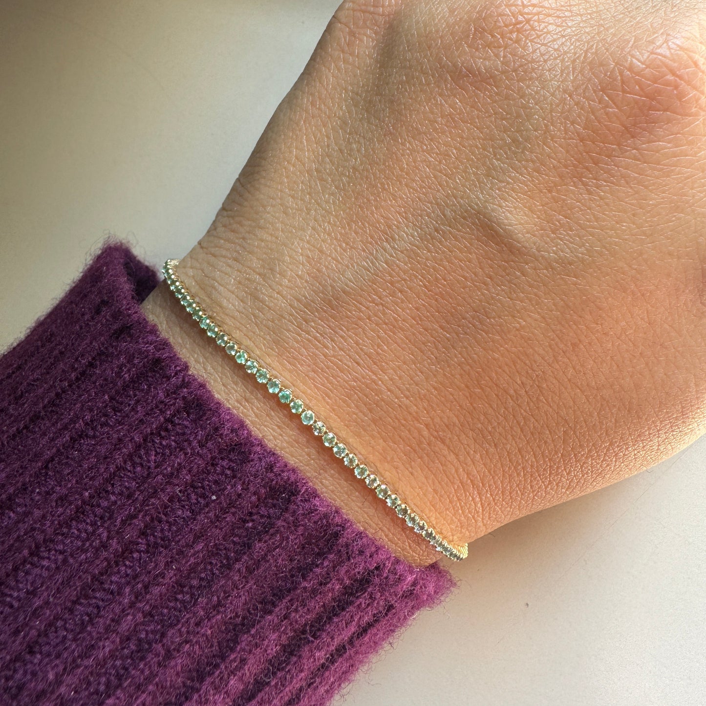 Emerald Micro Tennis Bracelet