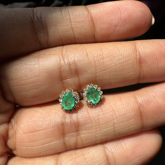 Emerald Mist 14K/18K Gold Studs