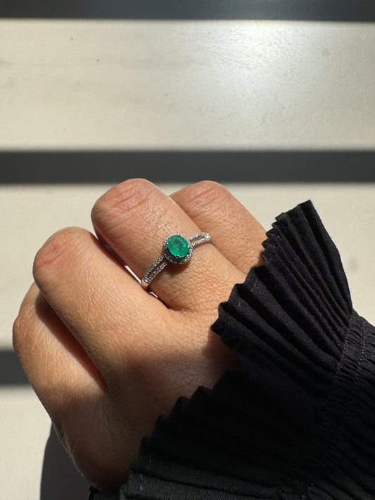 Emerald Pave Gold 14K/18K Ring