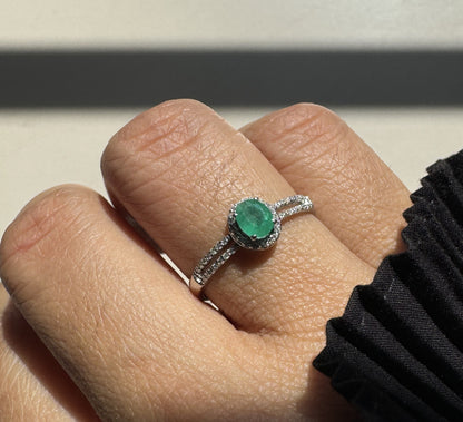 Emerald Pave Gold 14K/18K Ring