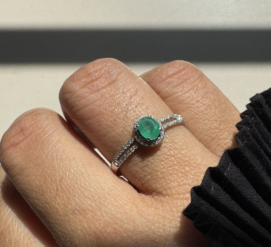 Emerald Pave Gold 14K/18K Ring