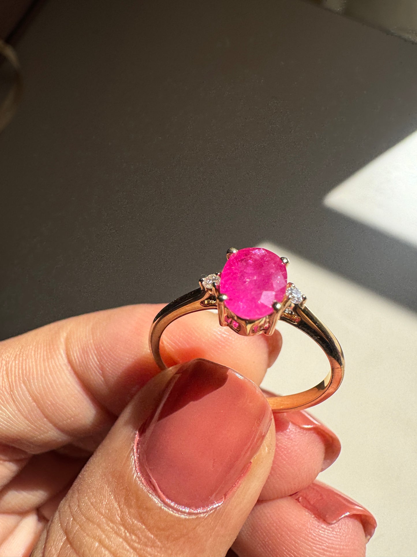 Rosa Ruby Gold Ring