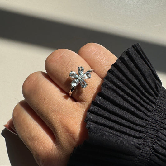 Floret Blue Topaz 14K/18K Gold Ring