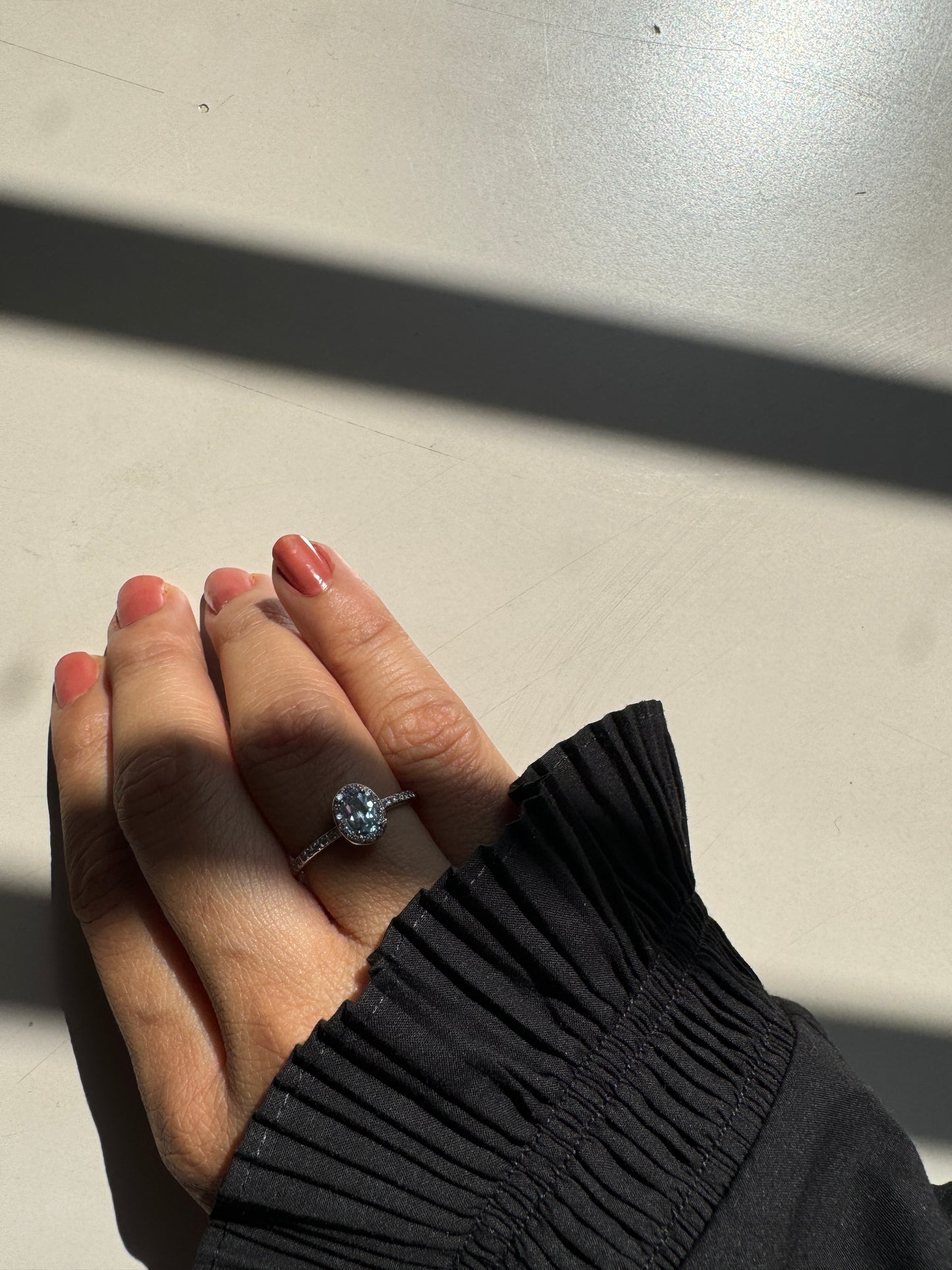 Azure Halo Blue Topaz 14K/18K Gold Ring